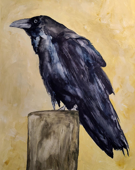 Raven on a Post print